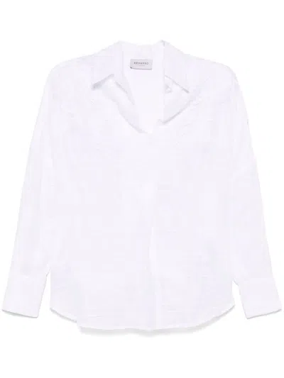 Ermanno Embroidered Cotton Shirt In White