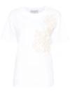 ERMANNO EMBROIDERED COTTON T-SHIRT