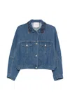 Ermanno Embroidered Denim Jacket In Blue