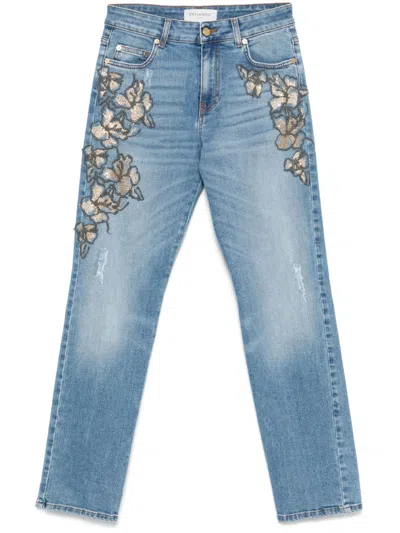 Ermanno Women's Embroidered Denim Jeans In Clear Blue