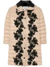 Ermanno Embroidered Nylon Down Jacket In Brown