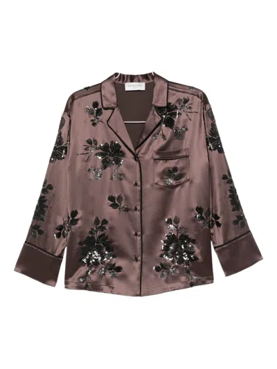Ermanno Embroidered Shirt In Brown