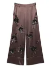 Ermanno Embroidered Trousers In Brown