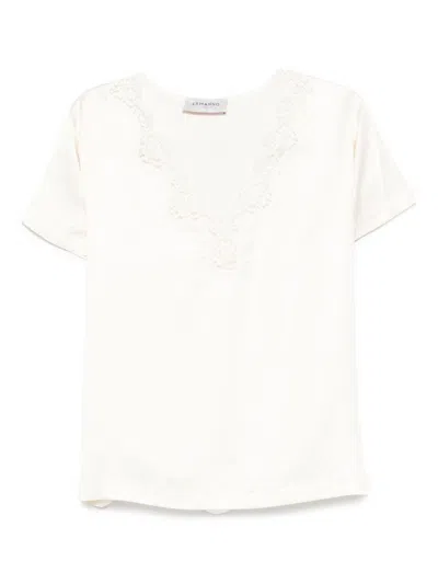 ERMANNO ERMANNO EMBROIDERED V-NECKED T-SHIRT