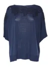 Ermanno Ermanno Scervino 3/4 Sleeve Sweater In Blue