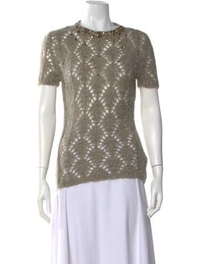 Pre-owned Ermanno Ermanno Scervino Alpaca Crew Neck Sweater In Neutral