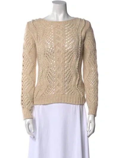 Pre-owned Ermanno Ermanno Scervino Bateau Neckline Sweater In Neutral