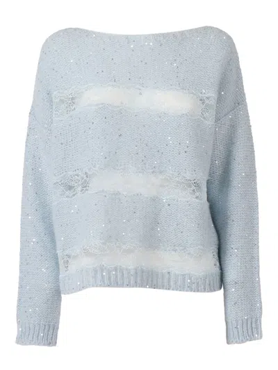 Ermanno Ermanno Scervino Boat Neck Sweater In Blue