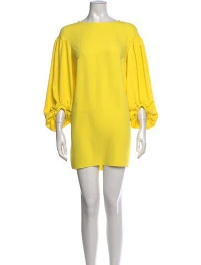 Pre-owned Ermanno Ermanno Scervino Crew Neck Mini Dress In Yellow