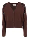 Ermanno Ermanno Scervino Embroidered Cardigan In Brown