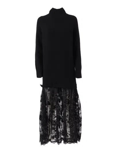 Ermanno Ermanno Scervino Knitted Dress In Black
