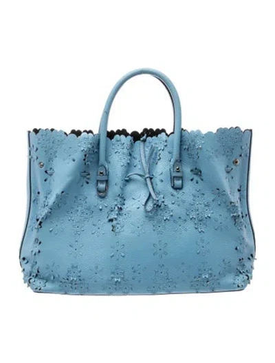Pre-owned Ermanno Ermanno Scervino Leather Top Handle Bag In Blue