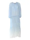 Ermanno Ermanno Scervino Long Shaded Light Blue Dress In Light Blue
