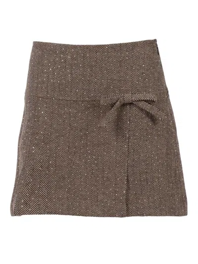 Ermanno Ermanno Scervino Mini Skirt In Brown