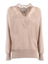 Ermanno Ermanno Scervino V Neck Sweater In Neutral