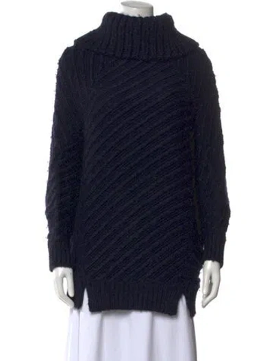 Pre-owned Ermanno Ermanno Scervino Virgin Wool Turtleneck Sweater In Blue