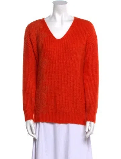 Pre-owned Ermanno Ermanno Scervino V-neck Sweater In Orange