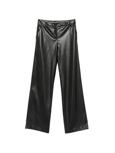 Ermanno Faux Leather Trousers In Black