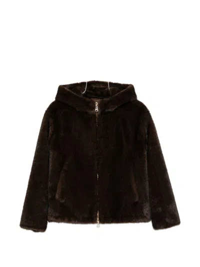 Ermanno Faux-fur Jacket In Brown