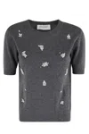 Ermanno Firenze 3/4 Short Sleeve Sweater In Gray