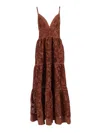 Ermanno Firenze Dress With Embroidery In Brown