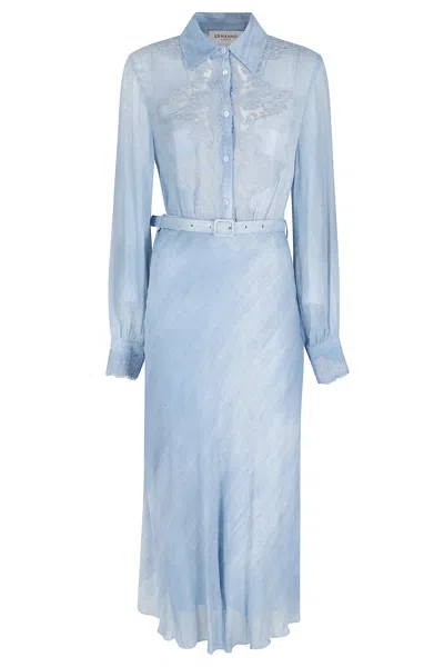 Ermanno Firenze Abito Con Cintura In Blue