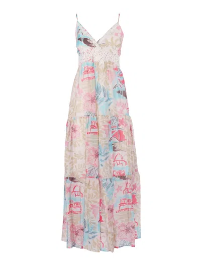 Ermanno Firenze Abito Lungo In Pink
