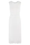 Ermanno Firenze Lace-detailing Midi Dress In Off White