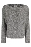 Ermanno Firenze Alpaca Blend Pullover With Sequin Inserts In Gray