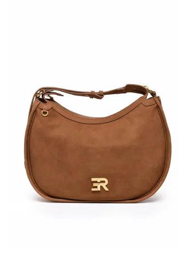 Ermanno Firenze Angelica Two-tone Shoulder Bag In Brown
