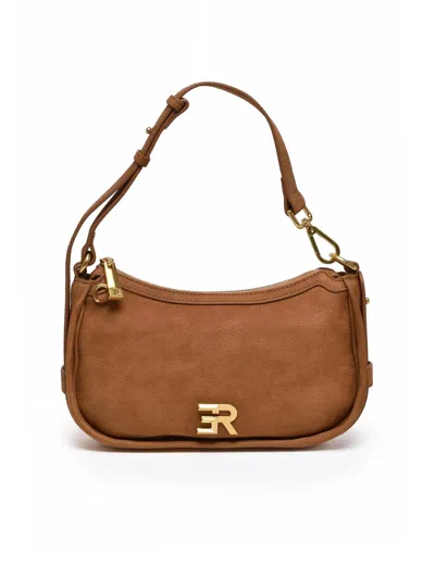 Ermanno Firenze Angelica Two-tone Shoulder Bag Crafted From Bovine Leather In Brown