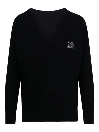 ERMANNO FIRENZE APPLIQUÉ V-NECK KNITWEAR