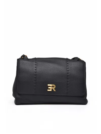 Ermanno Firenze Arabella Handbag With Textured Leather And Versatile Strap In Black