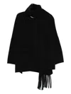 Ermanno Firenze Attached-scarf Jacket In Black