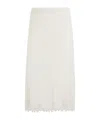 Ermanno Firenze Bead-embellished Lace Midi Skirt In White