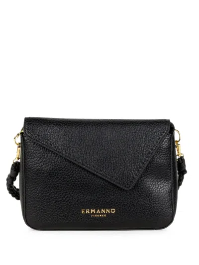 Ermanno Firenze Beatrice Asymmetric-detail Shoulder Bag In Black