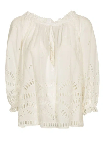 Ermanno Firenze Ruffle Blouse In White