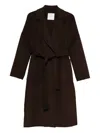 Ermanno Firenze Belted Double-breasted Coat In Brown