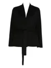 Ermanno Firenze Belted Cropped Coat In Black