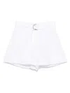Shop Ermanno Firenze Belted Shorts In White