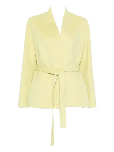 Ermanno Firenze Belted Single-breasted Coat In Yellow