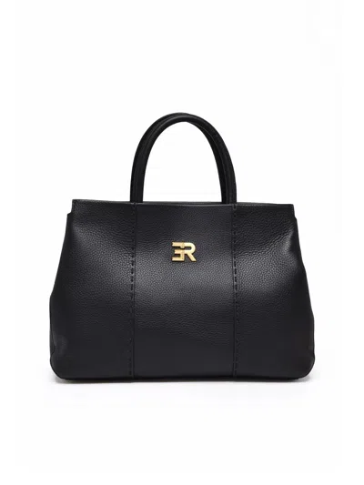 Ermanno Firenze Black Bovine Leather Arabella Handbag