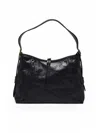 Ermanno Firenze Black Cowhide Adele Shoulder Bag In Black