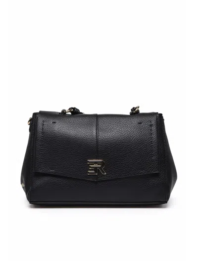 Ermanno Firenze Black Polyurethane Eba Shoulder Bag