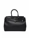 Ermanno Firenze Black Polyurethane Unity Handbag In Black