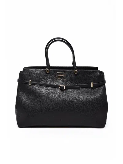 Ermanno Firenze Black Polyurethane Unity Handbag