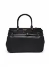 Ermanno Firenze Black Polyurethane Unity Handbag In Black