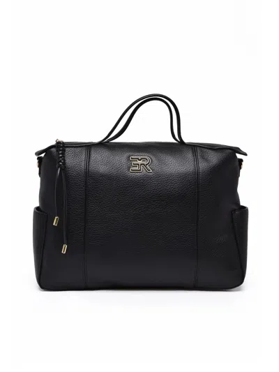 Ermanno Firenze Black Polyurethane Violeta Handbag
