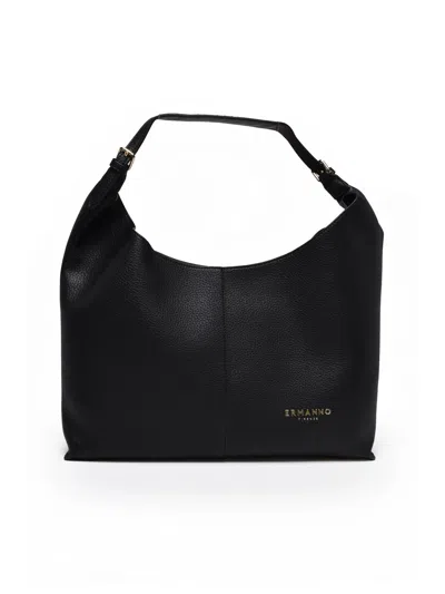 Ermanno Firenze Black Veronica Polyurethane Tote Bag