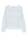 Ermanno Firenze Knitwear With Lace And Sequin Embellishments In Blue